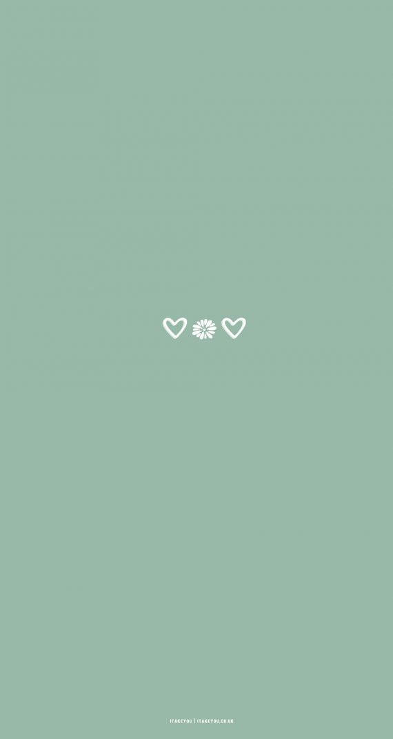 15 Sage Green Minimalist Wallpapers for Phone : Flower & Hearts I Take ...