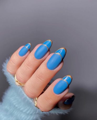 40 Cutest Summer Nail Designs in 2022 : Double French Blue Nails I Take ...