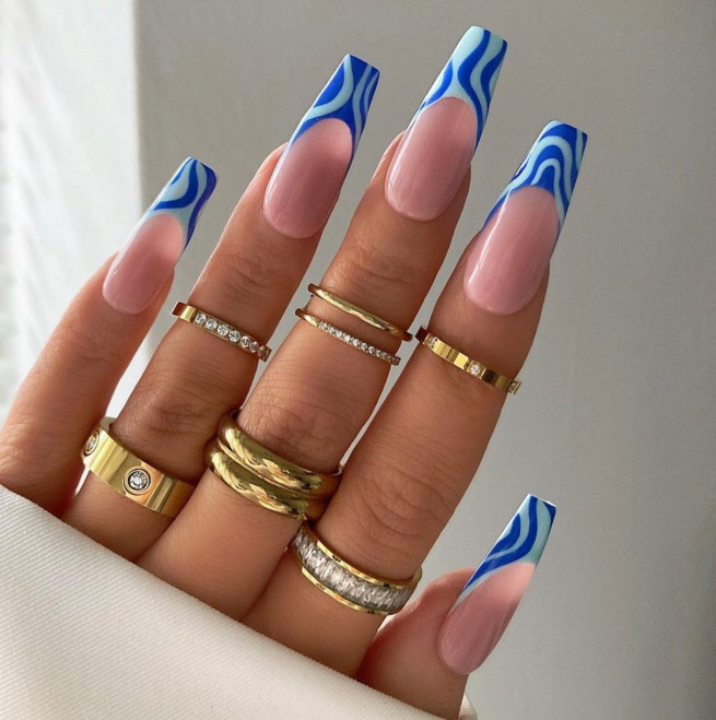 royal blue french tip nails, cobalt blue nails, summer nail colors, royal blue nail designs, acrylic royal blue nails, royal blue nail designs, royal blue nail art