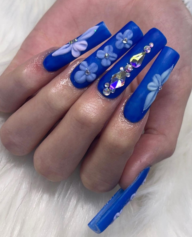 royal blue nails, cobalt blue nails, summer nail colors, royal blue nail designs, acrylic royal blue nails, royal blue nail designs, royal blue nail art