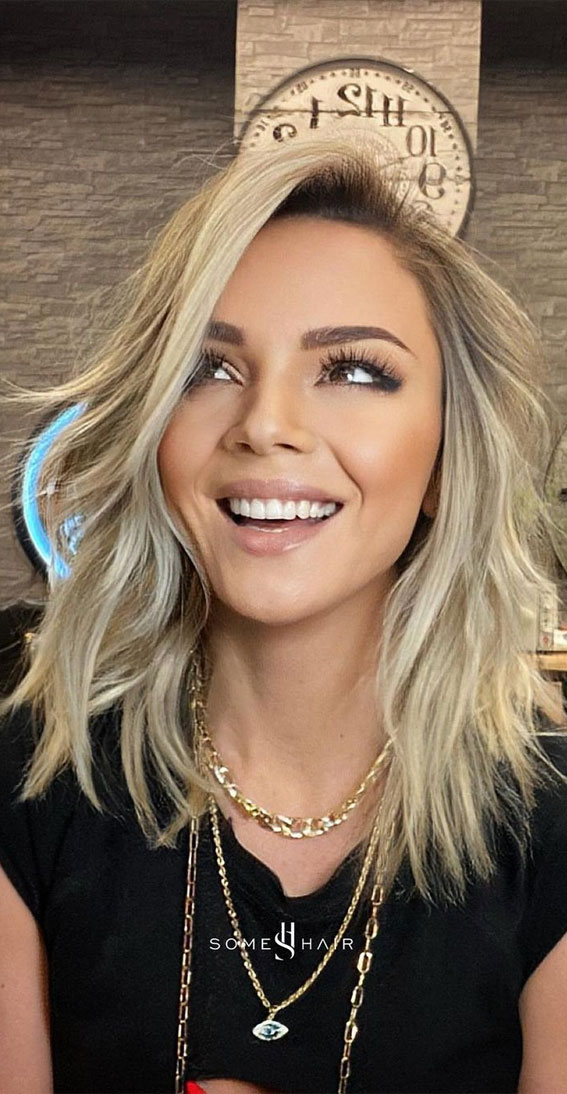 37 Best Blonde For Medium Length Haircuts : Baby Blonde Layered Haircut