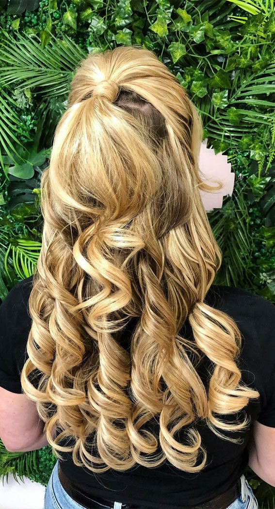 prom hair down styles curly