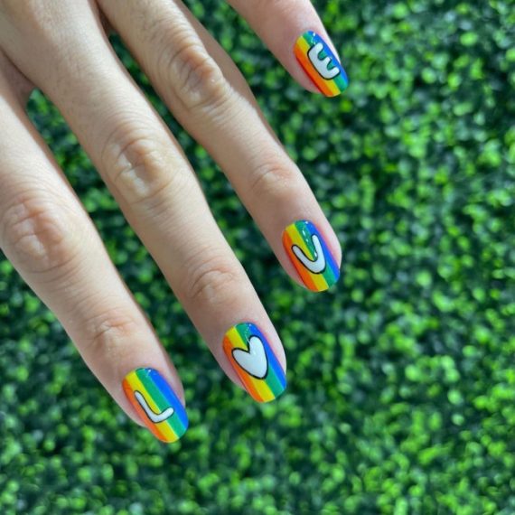 30 Best Pride Nail Ideas Thatll Brighten Your Outfits Love Letter Rainbow Pride Nails I Take 5226