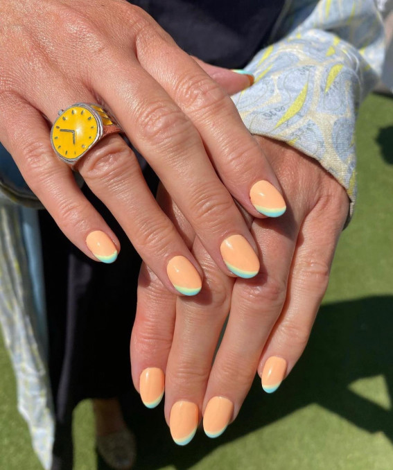 40 Best Summer Nails You’ll Look Forward To Trying : Two-Toned French Tip Nails