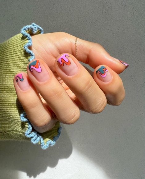 40 Best Summer Nails You'll Look Forward To Trying : Abstract French