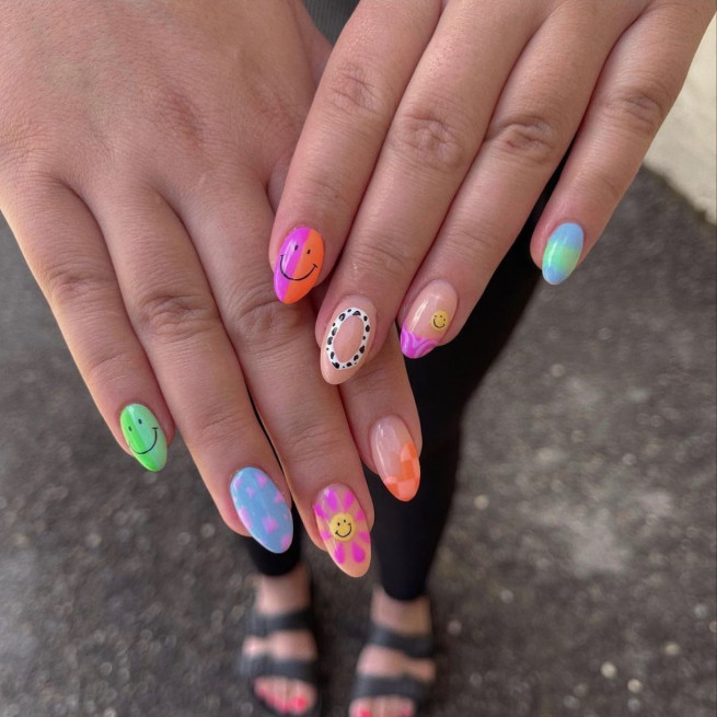 Us Nails Renton - Cute kids dip mani with French tip rainbow 🌈 | Facebook
