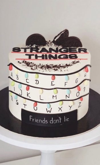 30 Stranger Things Birthday Cake Ideas : White Cake I Take You ...