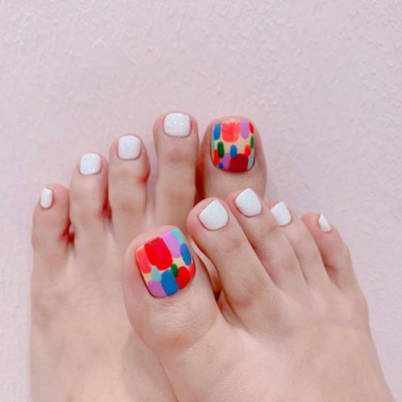 Colourful & Trendy Summer Toe Nails : 35 Cute Toe Nail Designs