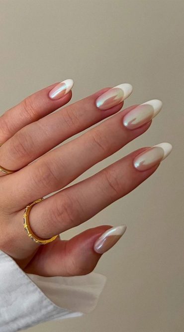 40 Stylish French Tip Nails For Any Nail Shape Hailey Bieber Glazed   French Tip Nails 23 370x666 