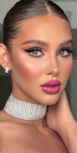 50 Gorgeous Makeup Trends To Try In 2022 Brunette Glam Pink Lips I Take You Wedding 