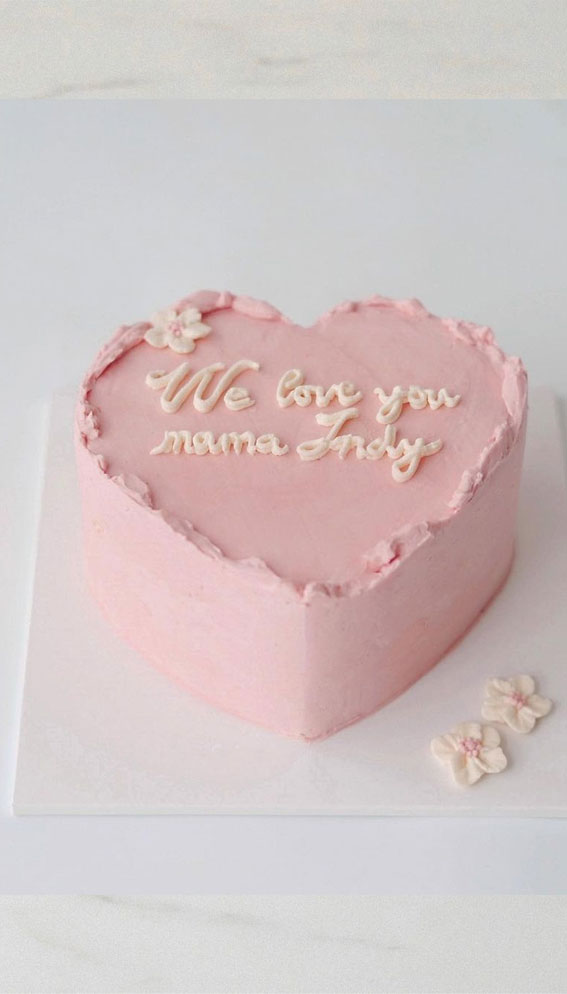 50 Cute Buttercream Cake Ideas for Any Occasion : Heart-Shaped Cake