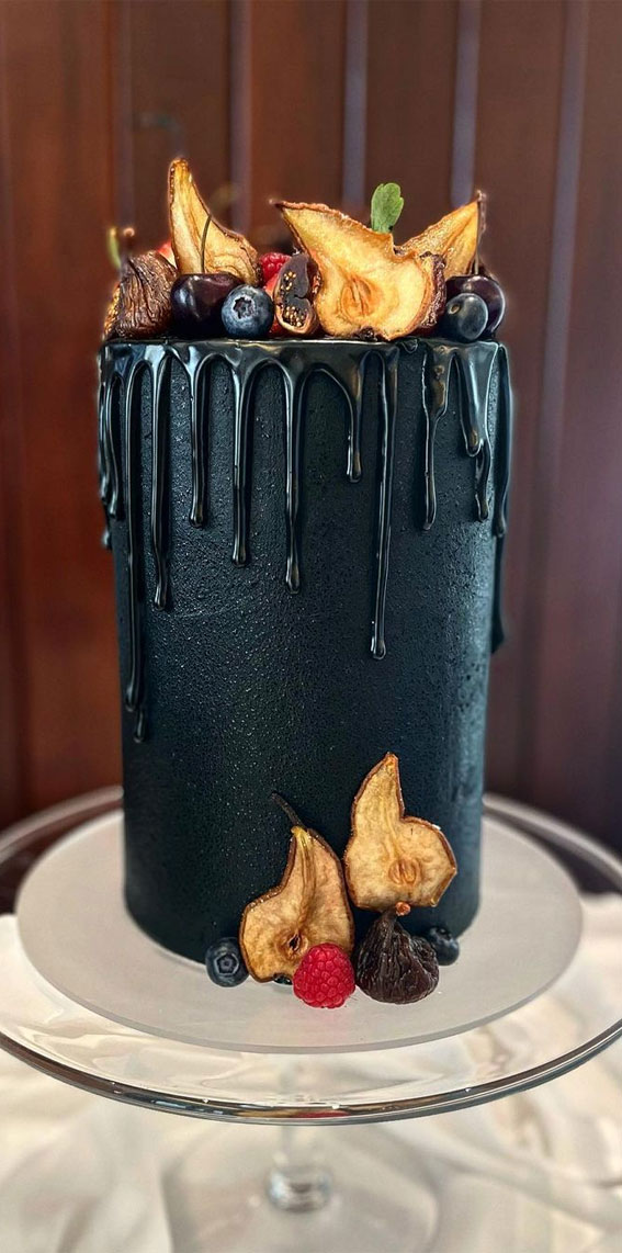 50 Cute Buttercream Cake Ideas for Any Occasion : Black Buttercream Cake