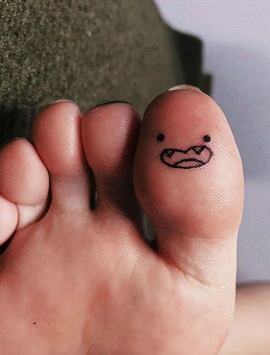 75 Unique Small Tattoo Designs & Ideas : Cute Monster Toe Tattoo