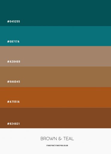 Brown and Teal Colour Scheme #Colour Palette 72 I Take You | Wedding ...