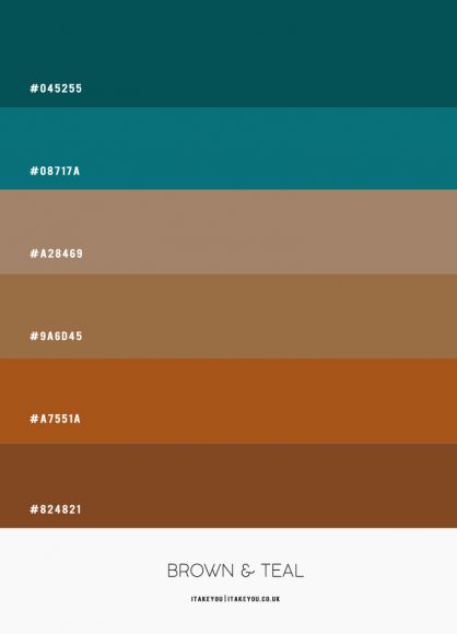 Brown and Teal Colour Scheme #Colour Palette 72 I Take You | Wedding ...