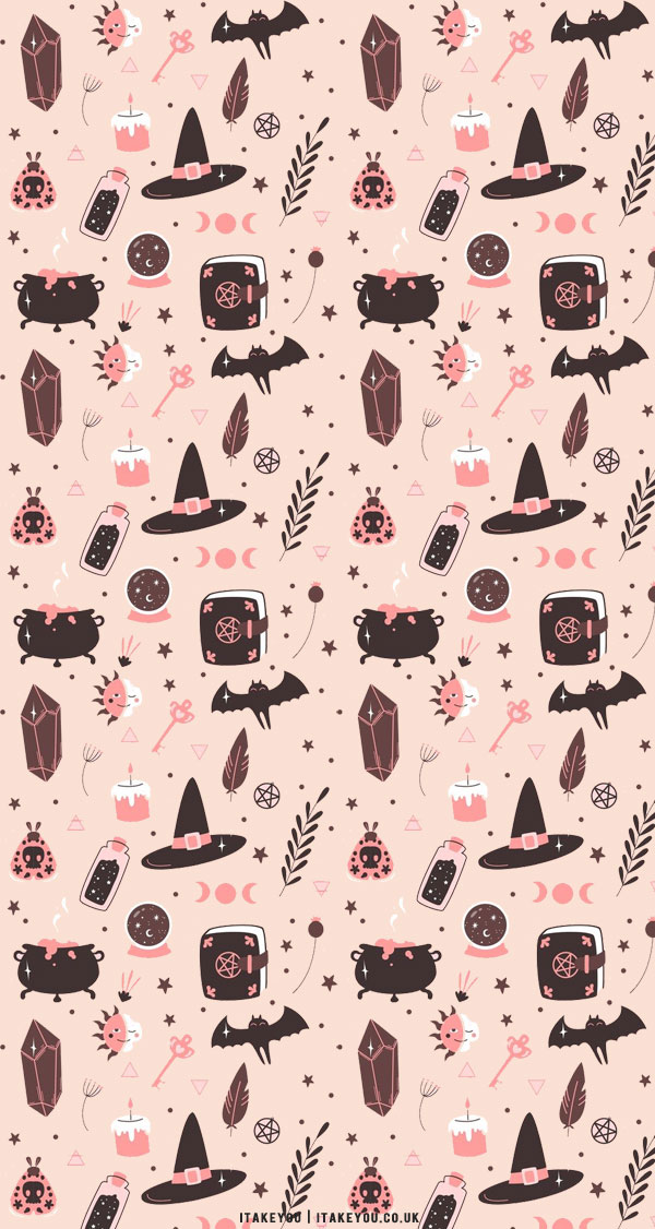 10 Cute Halloween Wallpaper Ideas for Phone & iPhone : Light Pink Halloween Background