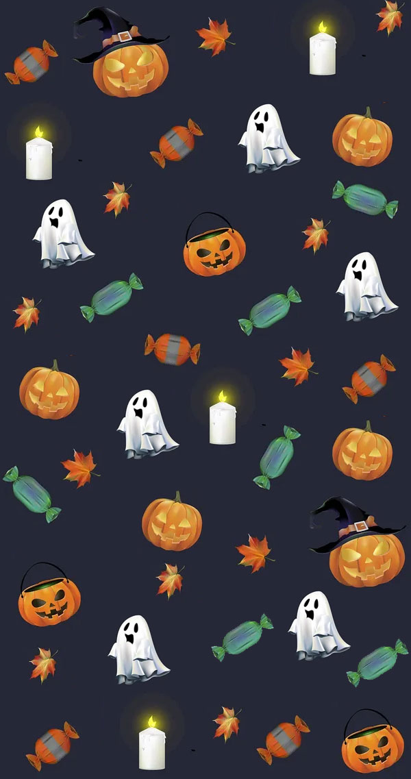Cute Halloween Wallpaper Aesthetic  Fall Wallpaper Illustration