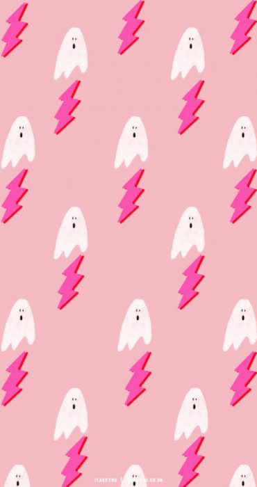 20+ Preppy Halloween Wallpaper Ideas : Pink Lightning & Ghost I Take ...