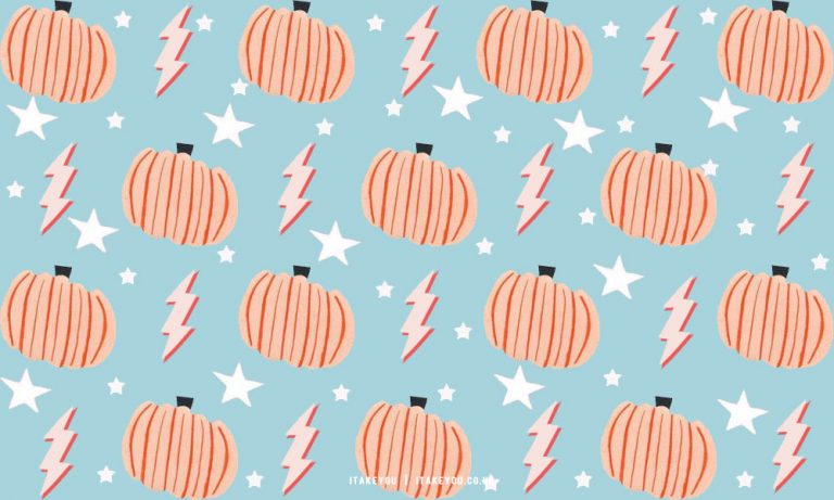 20+ Preppy Halloween Wallpaper Ideas : Pumpkin & Lightning Background I