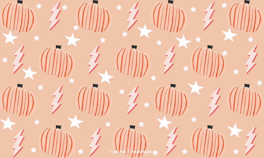 20+ Preppy Halloween Wallpaper Ideas : Pumpkin Light Peach Background