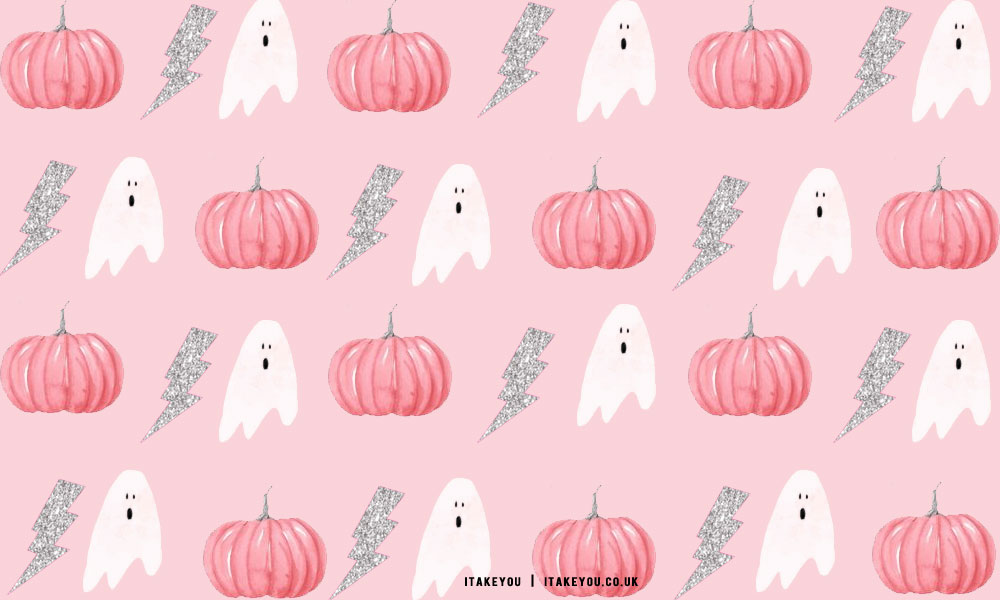 20+ Chic and Preppy Halloween Wallpaper Inspirations : Ghostly Pumpkin  Pretty in Pink Wallpaper for Desktop I Take You, Wedding Readings, Wedding Ideas, Wedding Dresses