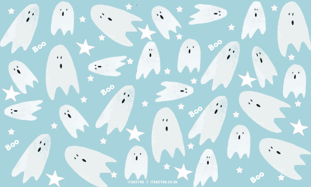 Premium Vector  Halloween seamless pattern childish seamless background  with cute ghosts
