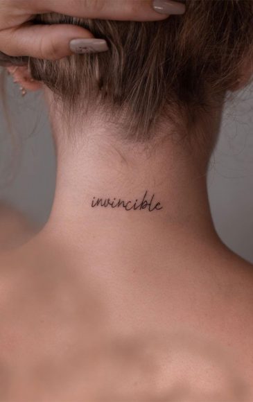 75 Unique Small Tattoo Designs And Ideas Invincible Neck Tattoo I Take You Wedding Readings