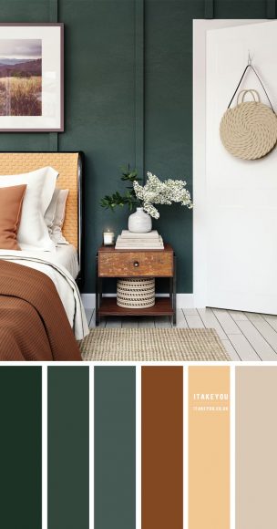 Brown and Green Bedroom Colour Combo I Take You | Wedding Readings ...