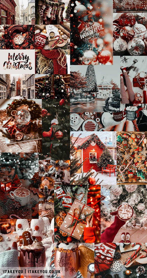 Tạo nên một bức tranh lớn về Giáng sinh với hình nền collage Giáng sinh! Nhiều hình ảnh khác nhau được ghép lại để tạo nên một bức hình thú vị và đầy màu sắc. Hãy cho rằng chiếc điện thoại của bạn trở nên độc đáo và thi vị hơn với những hình nền collage này.