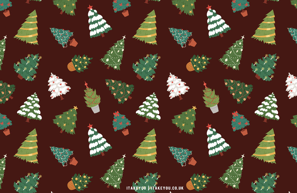 Free Vector  Christmas tree background cute doodle pattern in black vector