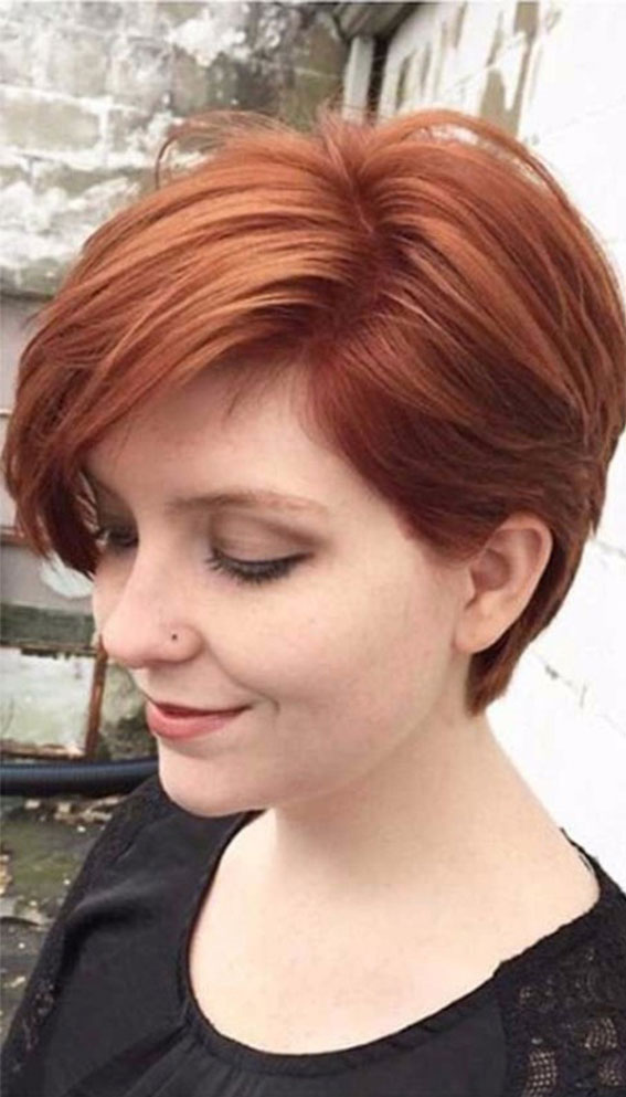 40 Best Pixie Haircuts & Hairstyles For Any Hair Type : Copper Long Pixie