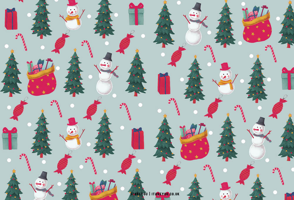 40+ Preppy Christmas Wallpaper Ideas : Pink Santa's Sack Wallpaper I ...