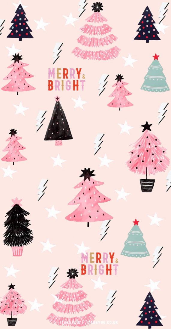 40+ Preppy Christmas Wallpaper Ideas : Variety Christmas Trees, Merry ...