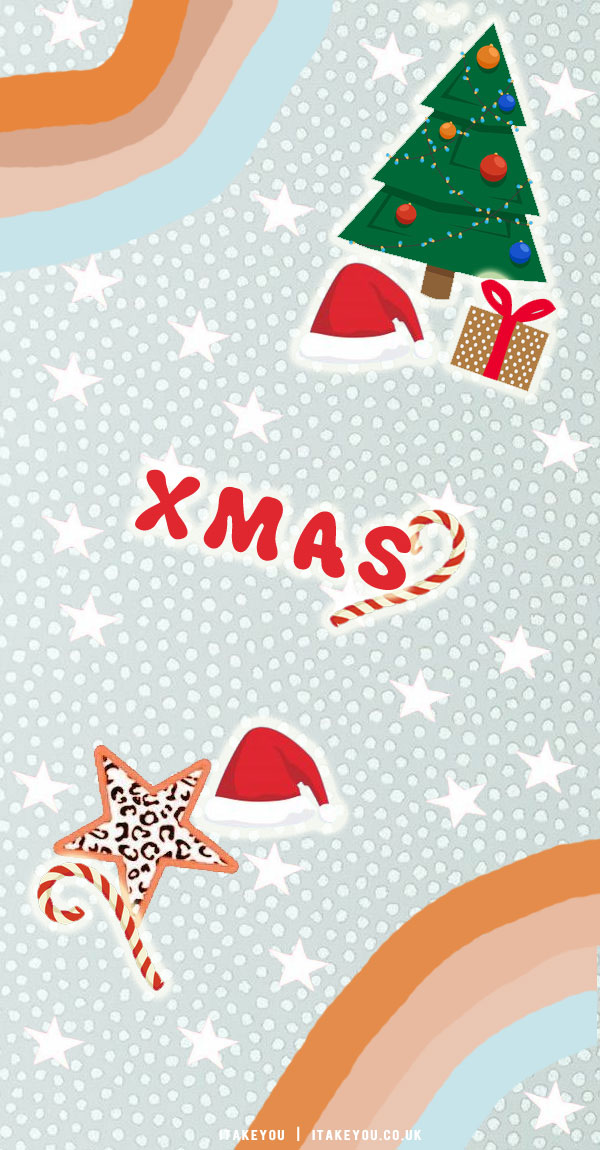 40+ Preppy Christmas Wallpaper Ideas Candy Cane, Rainbow & Christmas