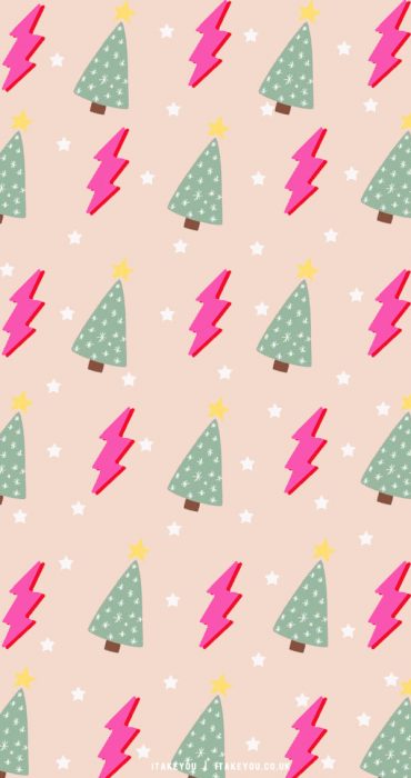 40+ Preppy Christmas Wallpaper Ideas : Hot Pink Lightnings I Take You