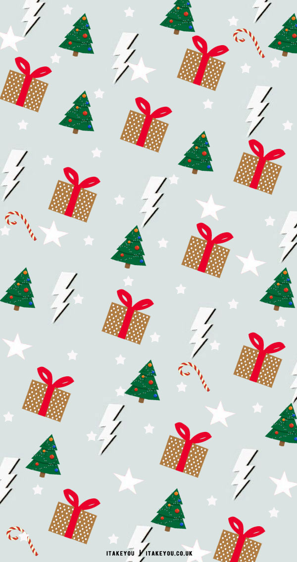 40+ Preppy Christmas Wallpaper Ideas : Present & Lightning I Take