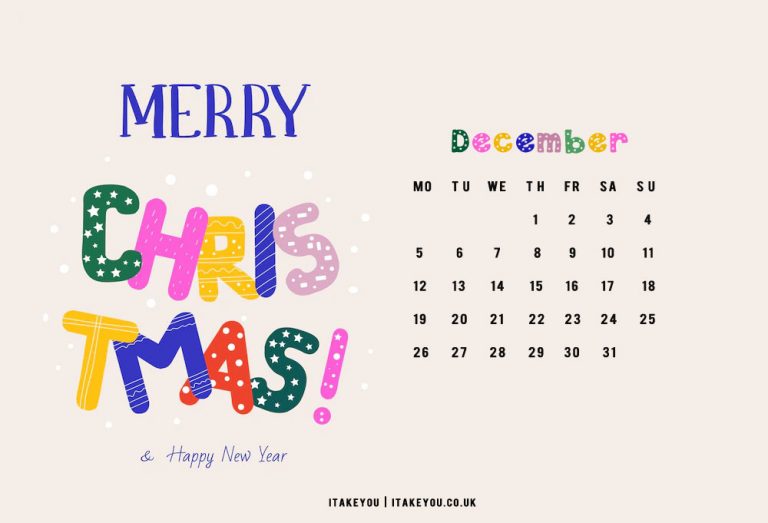 30+ Free December Wallpapers : Colourful Christmas Alphabet Calendar I ...