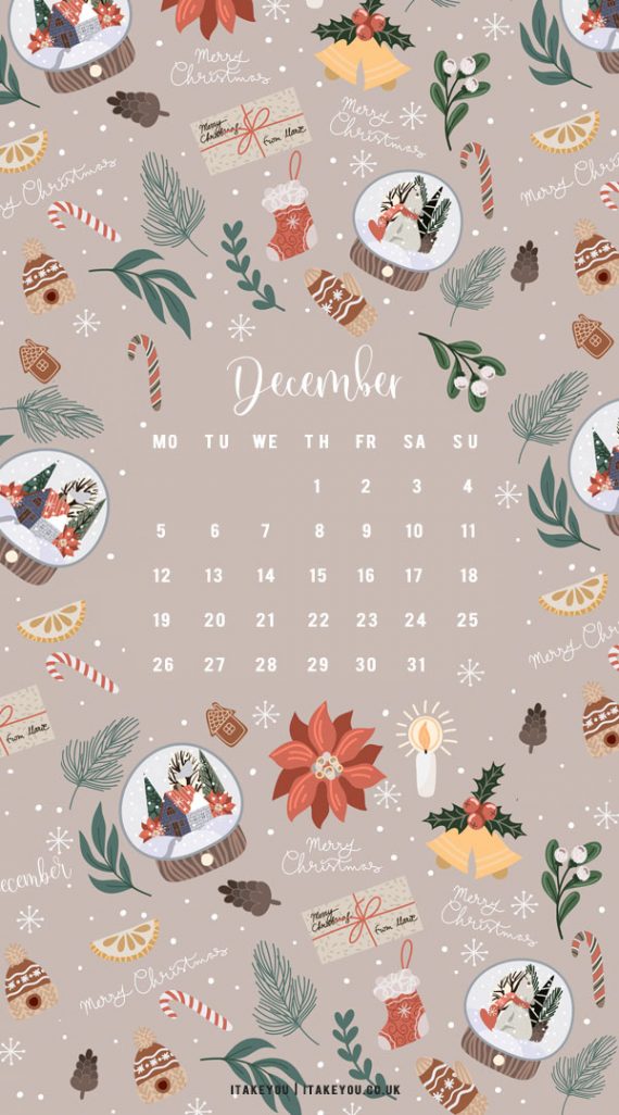 30+ Free December Wallpapers : Snow Globe, Bell & Letter to Santa I ...