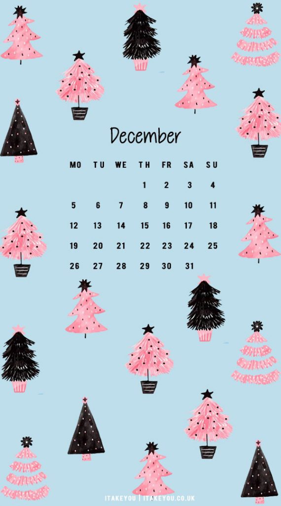 30+ Free December Wallpapers : Pink Christmas Tree December Wallpaper I ...