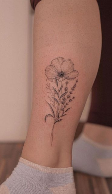 30+ Beautiful Flower Tattoo Ideas : Lavender & Poppy Tattoo I Take You ...