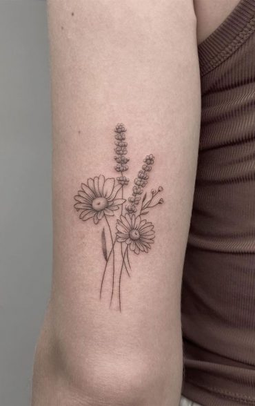 Beautiful Flower Tattoo Ideas A Bunch Of Daisy Lavender Tattoo I Take You Wedding