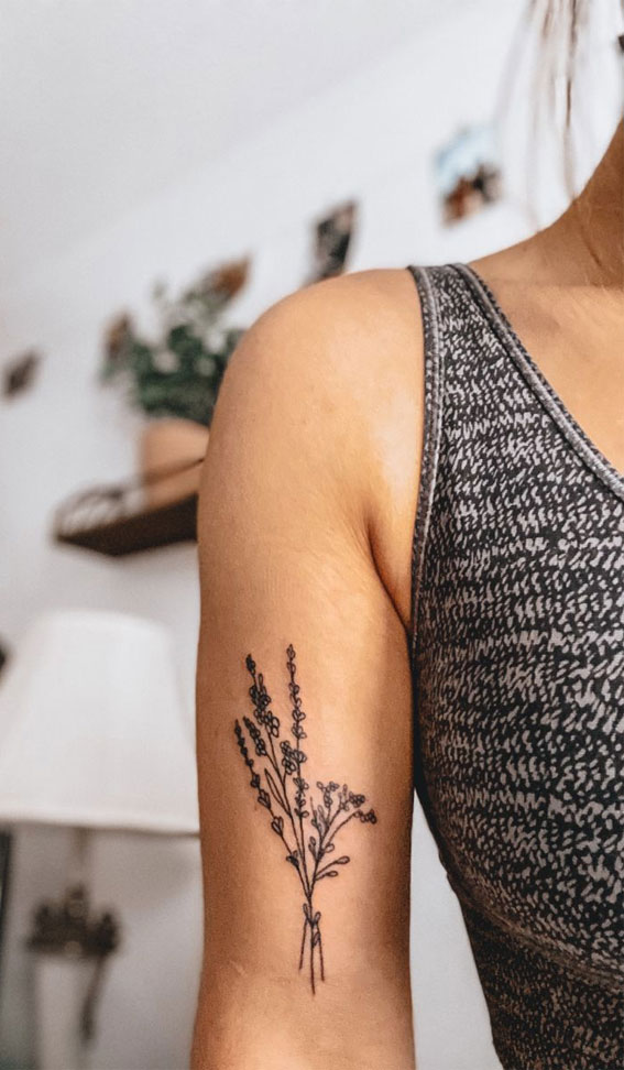 30+ Beautiful Flower Tattoo Ideas : Small Flower Bicep Tattoo