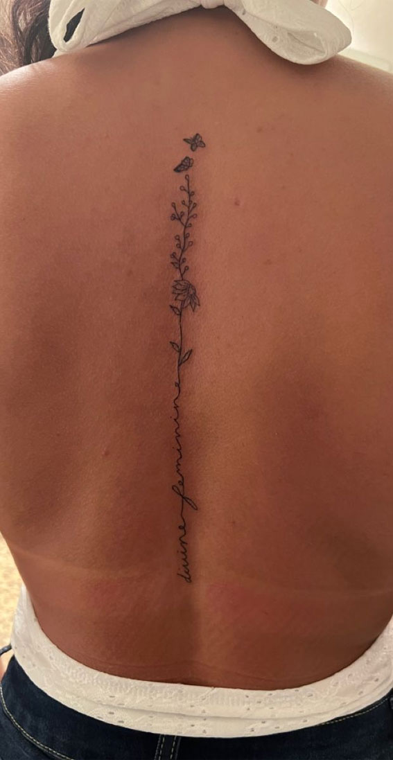 Flower Tattoo Design on Lower Back for Girls