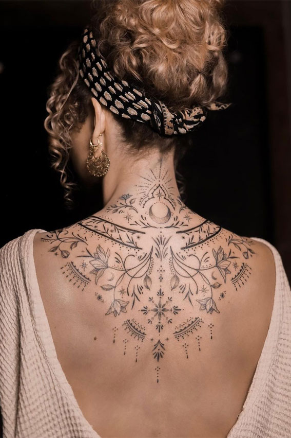 30+ Beautiful Flower Tattoo Ideas : Floral Hippie Tattoo