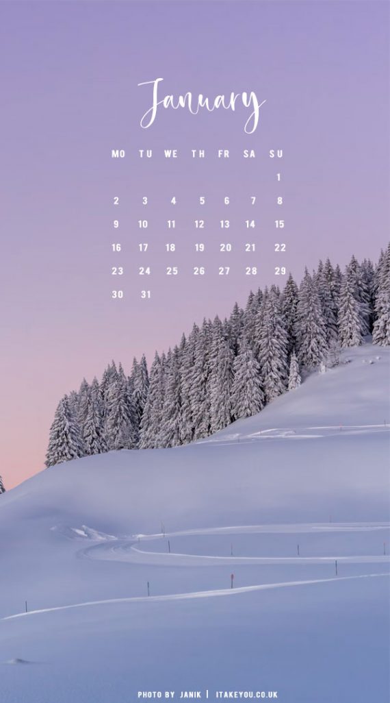 30+ January Wallpaper Ideas for 2023 : Pastel Sky & Snow Wallpaper I ...