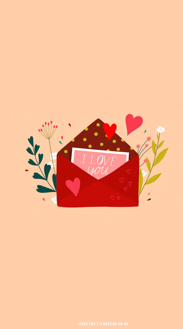 40+ Cute Valentine's Day Wallpaper Ideas : Love Letter Red