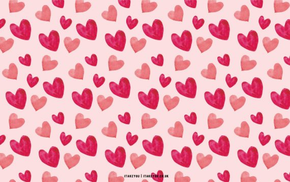 40+ Cute Valentine's Day Wallpaper Ideas : Watercolor Hearts I Take You ...