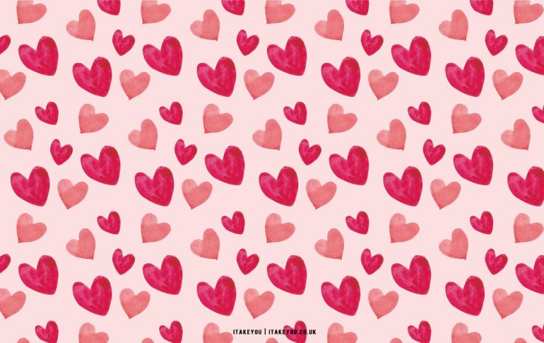 40+ Cute Valentine's Day Wallpaper Ideas : Watercolor Hearts I Take You ...