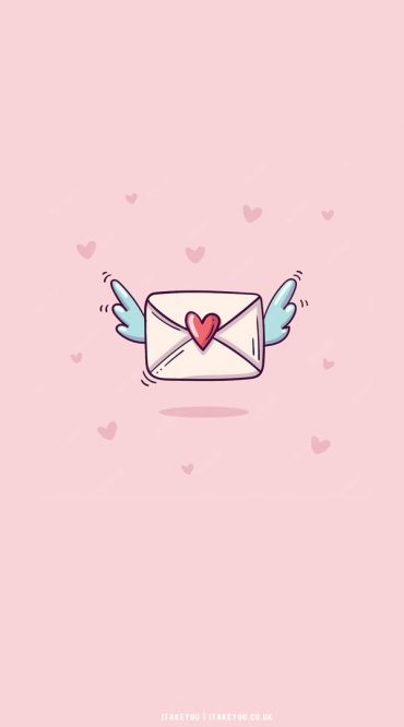 40+ Cute Valentine’s Day Wallpaper Ideas : Flying Love Letter I Take ...