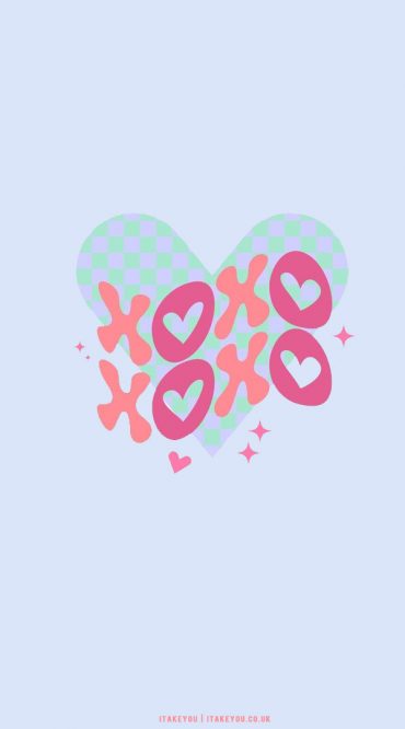 40+ Cute Valentine’s Day Wallpaper Ideas : XOXO with Blue Heart I Take ...